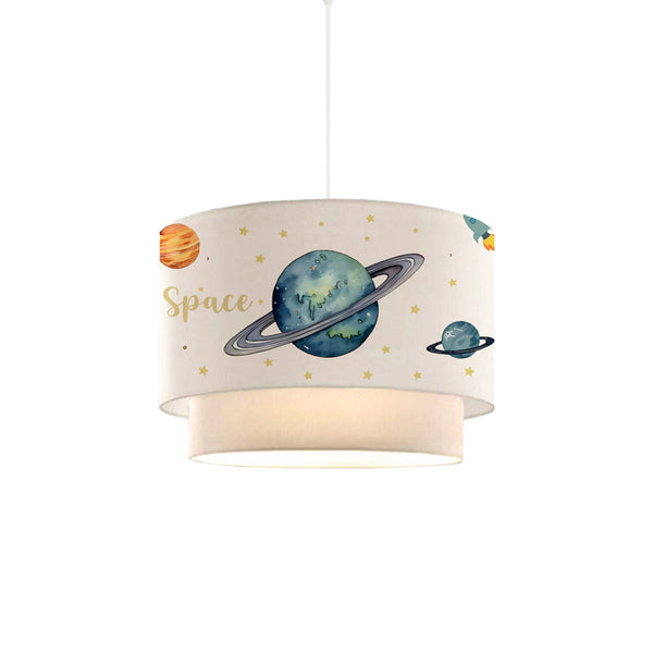 Lampa pentru copii Saturn, Multicolor-Alb, 30x30x20 cm
