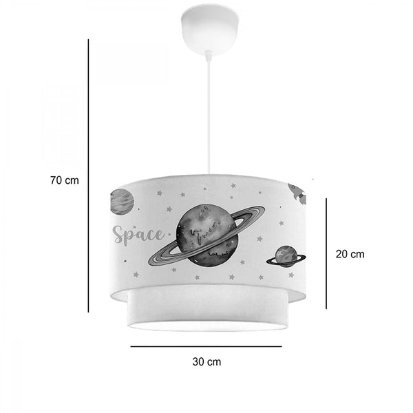 Lampa pentru copii Saturn, Multicolor-Alb, 30x30x20 cm
