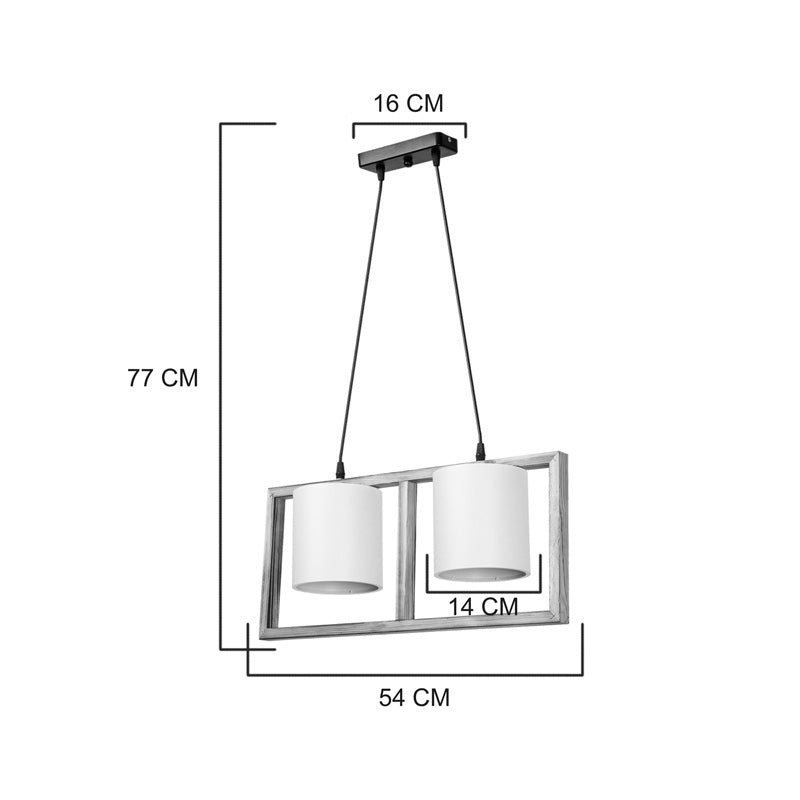 Lampa Sereda, doua lumini, Maro-Crem, 28x14x27 cm, perspectiva suplimentara