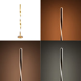 Lampadar cu iluminare LED Pelepho, metal, auriu, 20x130 cm, imagine suplimentara