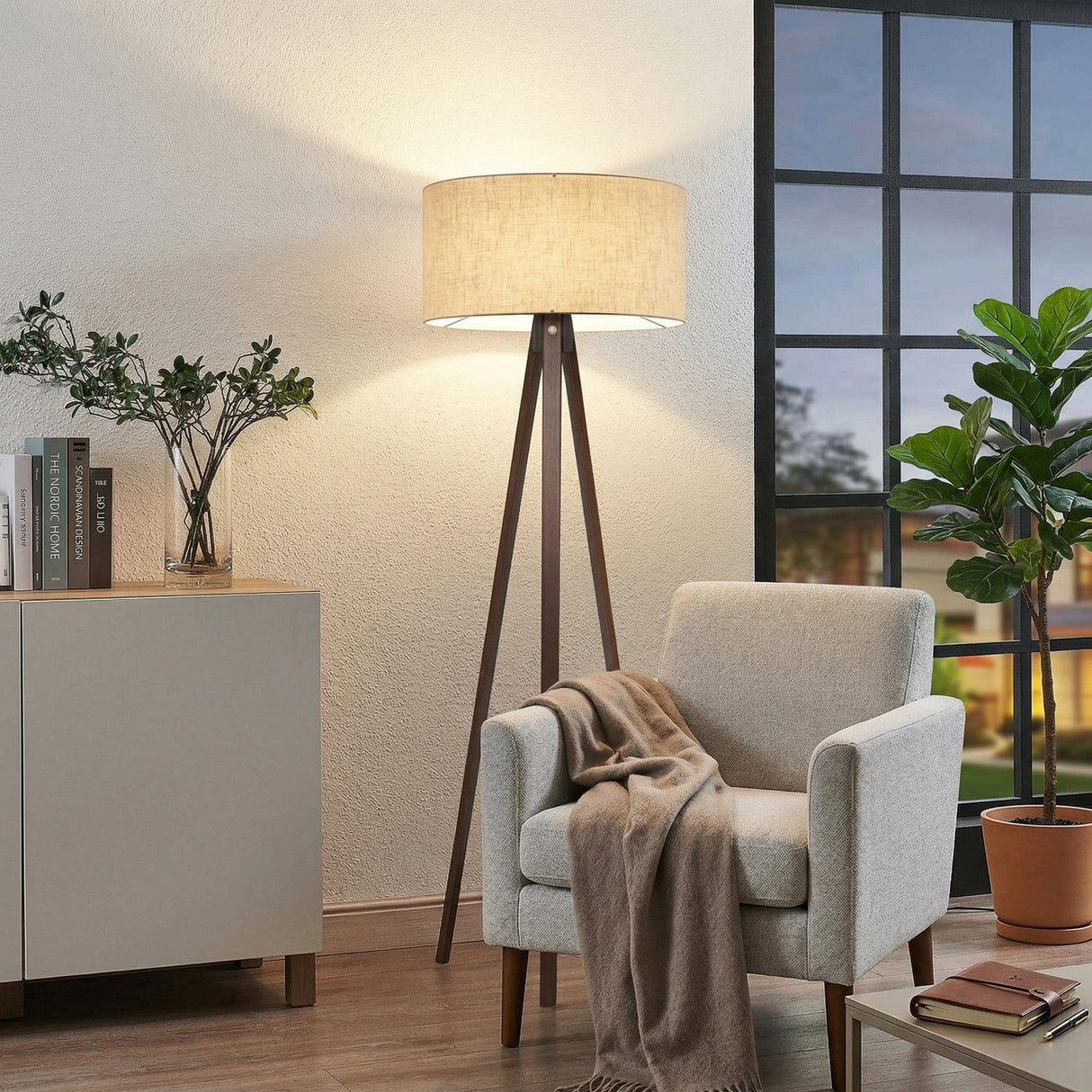 Lampadar Howard, Bej, 21x38x140 cm