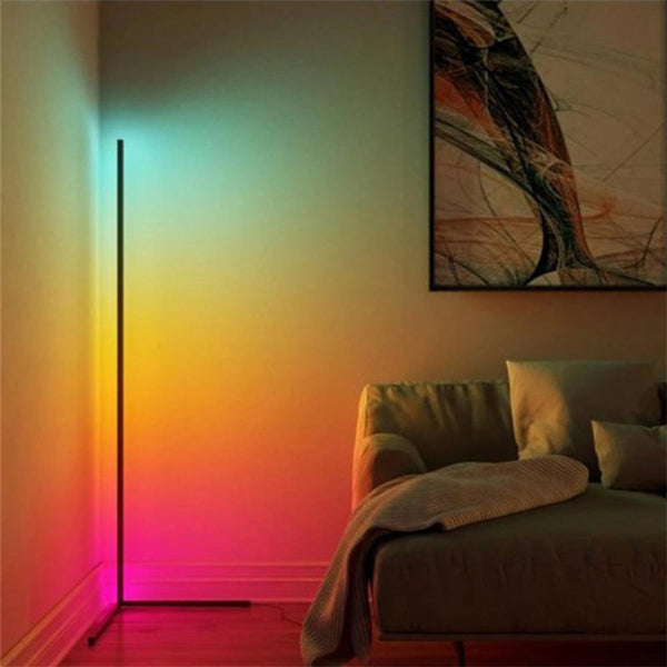 Lampadar modern cu LED Nanek, metal, negru, 30x30x120 cm