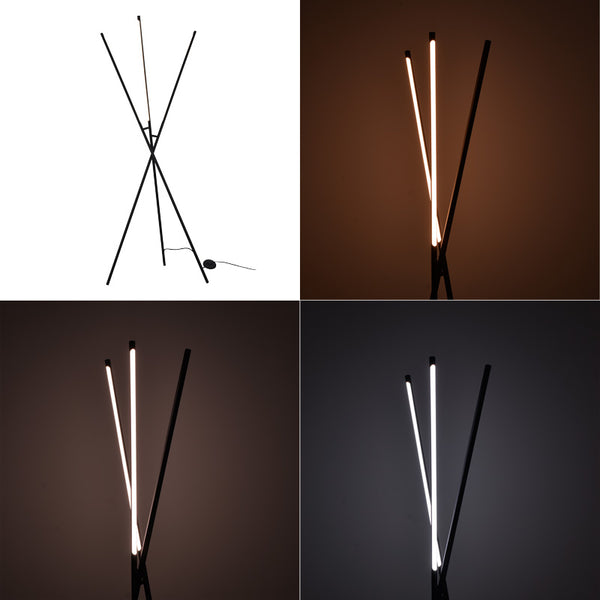 Lampadar podea cu LED Loly, metal, negru, 40x40x145 cm