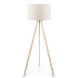 Lampadar PWL-1060, MDF si textil, D38x140 cm - Natural-Crem