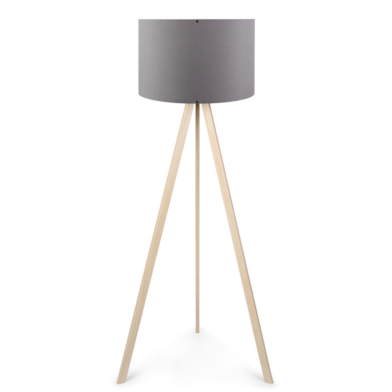 Lampadar PWL-1060, MDF si textil, D38x140 cm - Natural-Gri