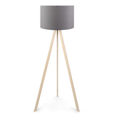 Lampadar PWL-1060, MDF si textil, D38x140 cm - Natural-Gri