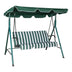 Balansoar Gradina Leagăn de grădină cu suport din metal, stofă verde-alb, 170x110x153 cm - Model Globo, metal și stofă