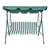 Leagăn de grădină cu suport din metal, stofă, verde-alb, 170x110x153 cm