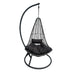 Balansoar Gradina Leagăn tip cuib cu bază Soleil, metal negru, ratan natural, pernă neagră, 120x95x195 cm