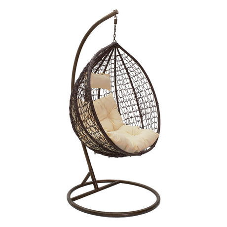 Leagan Zafer metal-pp maro-bej perna, 106x68x120 cm