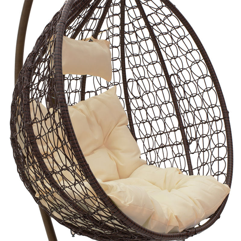 Leagan Zafer metal-pp maro-bej perna, 106x68x120 cm
