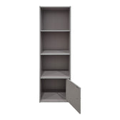 Detaliu material și finisaj pentru Lenobia column Bibliotecă cu cabinet light gri 30.5x24x95cm