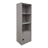 Lenobia column Bibliotecă cu cabinet light, gri, 31x24x95 cm