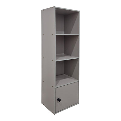 Lenobia column Bibliotecă cu cabinet light, gri, 31x24x95 cm, imagine suplimentara