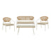 Lounge Bonanza set 4buc bej ratan-aluminiu alb