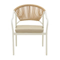 Lounge Bonanza set 4buc bej ratan-aluminiu, alb, 124x64x78 cm, foto produs 6