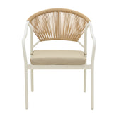 Lounge Bonanza set 4buc bej ratan-aluminiu, alb, 124x64x78 cm, foto produs 6