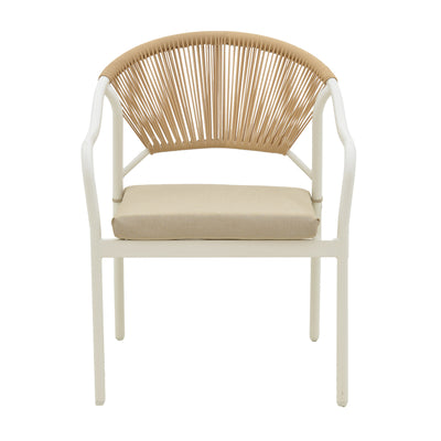 Lounge Bonanza set 4buc bej ratan-aluminiu, alb, 124x64x78 cm, foto produs 6