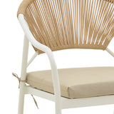 Lounge Bonanza set 4buc bej ratan-aluminiu, alb, 124x64x78 cm