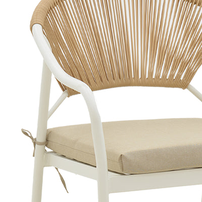 Lounge Bonanza set 4buc bej ratan-aluminiu, alb, 124x64x78 cm, foto produs 7