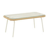 Lounge Bonanza set 4buc bej ratan-aluminiu, alb, 124x64x78 cm
