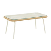 Lounge Bonanza set 4buc bej ratan-aluminiu, alb, 124x64x78 cm, foto produs 8
