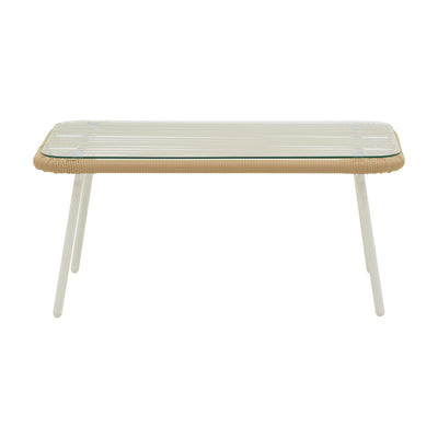 Lounge Bonanza set 4buc bej ratan-aluminiu, alb, 124x64x78 cm, foto produs 9