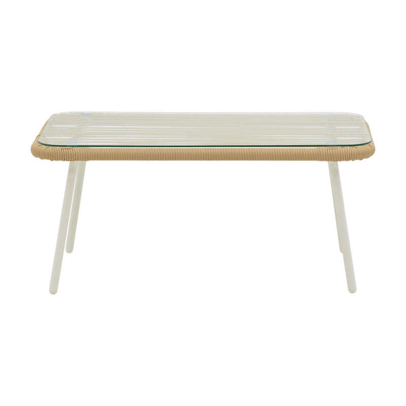 Lounge Bonanza set 4buc bej ratan-aluminiu, alb, 124x64x78 cm, foto produs 9