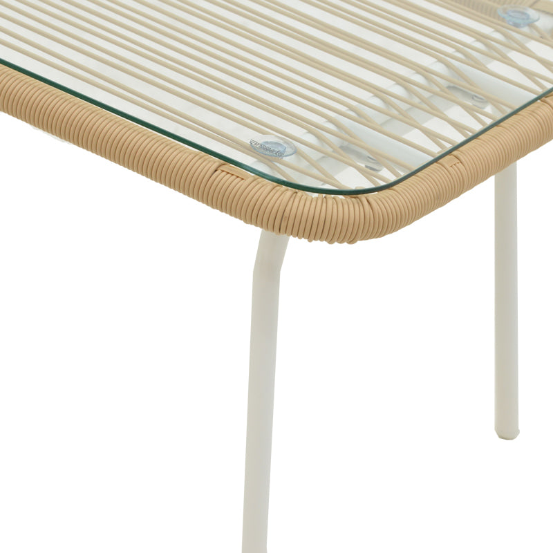 Lounge Bonanza set 4buc bej ratan-aluminiu, alb, 124x64x78 cm, foto produs 10