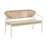 Lounge Bonanza set 4buc bej ratan-aluminiu, alb, 124x64x78 cm