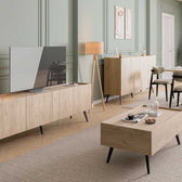 Comoda TV Adore Luna, Stejar, 180x63x42 cm, foto produs 12