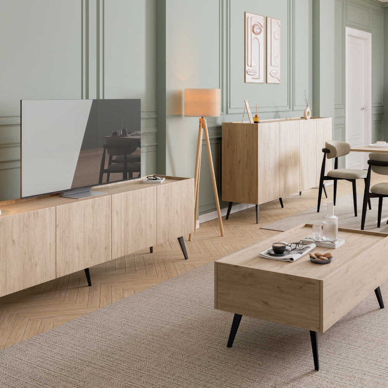 Comoda TV Adore Luna, Stejar, 180x63x42 cm, foto produs 12