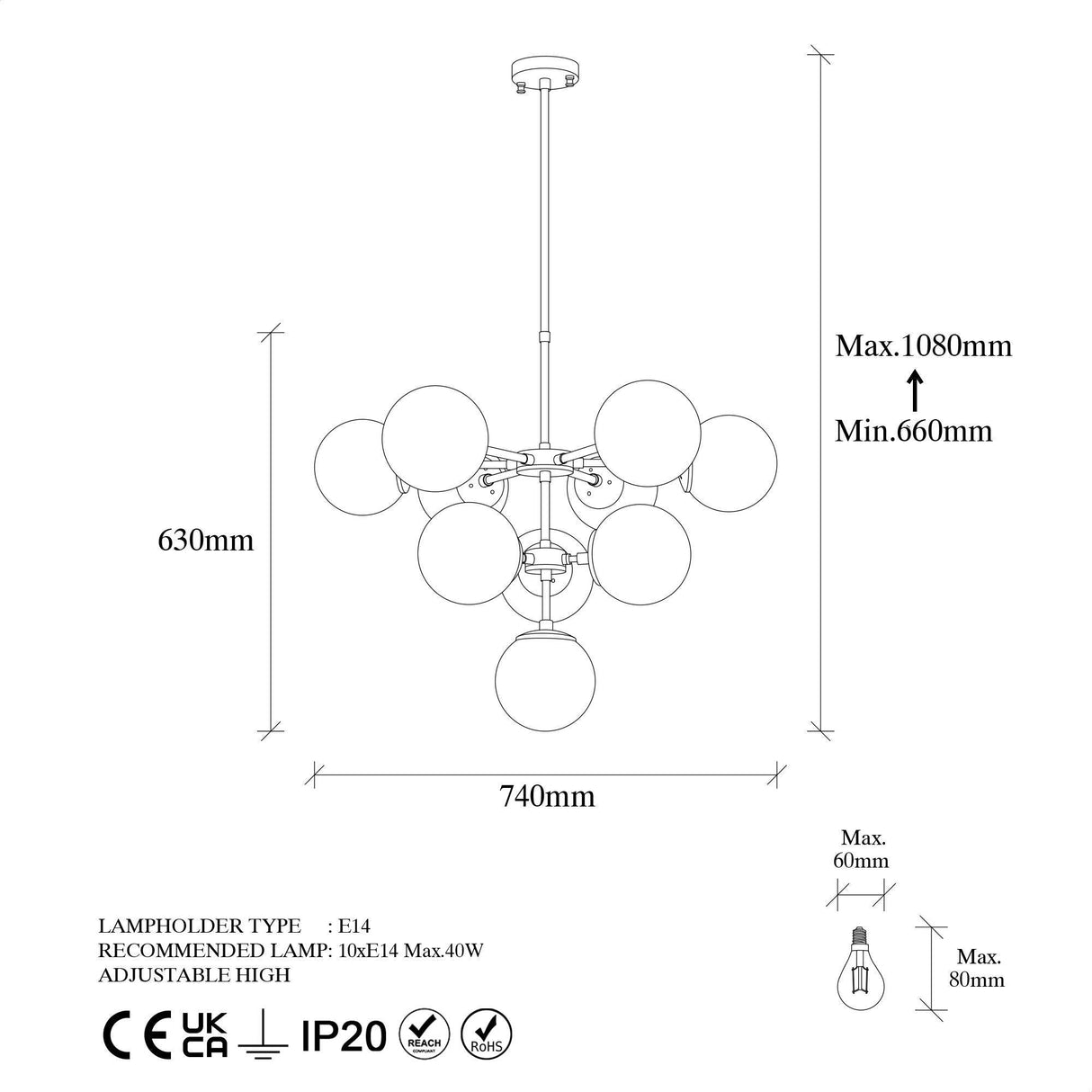 Lustra Akkaks Chandelier, Vintage