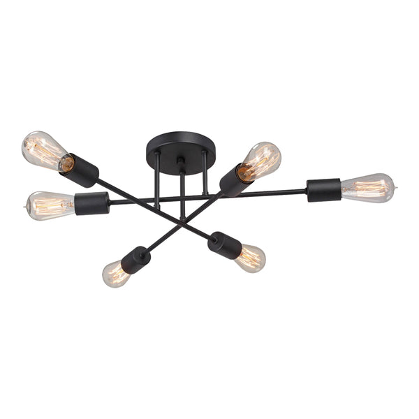 Lustra Amsterindast metala, neagra, 60x25 cm
