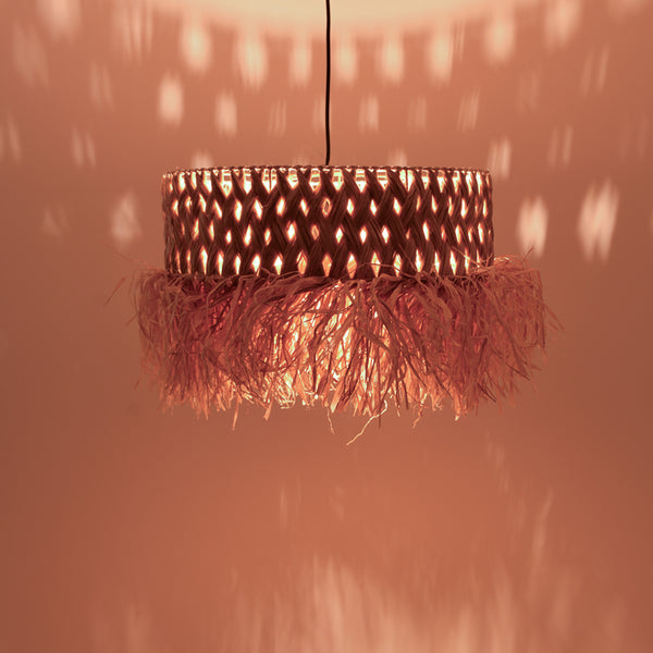 Lustra Annhele din fibre eco, Natural, 50x50x35 cm