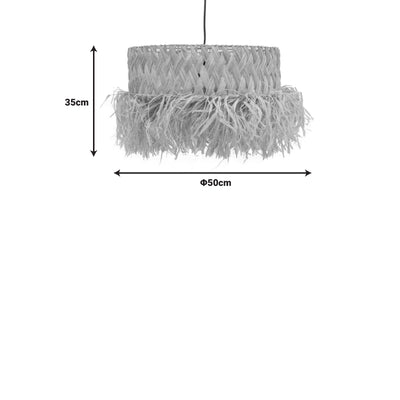 Lustra Annhele din fibre eco, Natural, 50x50x35 cm, detaliu produs