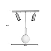 Lustra Barten metal, negru, 45x30x45 cm, imagine suplimentara