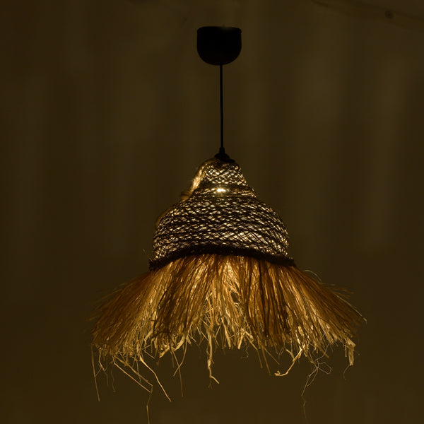 Lustra Boher din iarba de mare, Natural, D33x76 cm