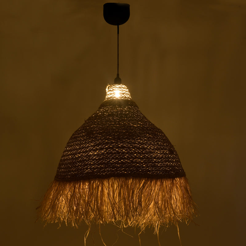 Lustra Boher din iarba de mare tr-o nuanta, Natural, D60x99 cm
