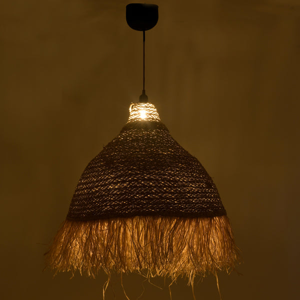 Lustra Boher din iarba de mare tr-o nuanta, Natural, D60x99 cm