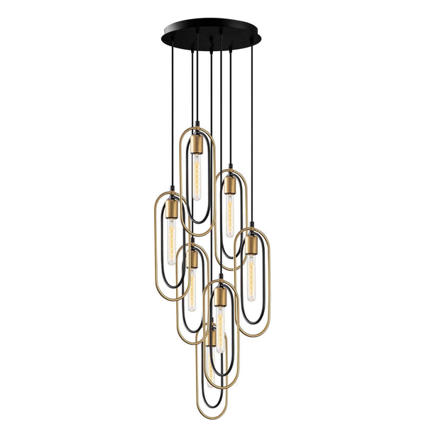 Lustra Cerco Chandelier, Negru, 48x48x132 cm