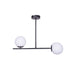 Lustra cu 2 lumini Opedro Negru 60x30x40 cm