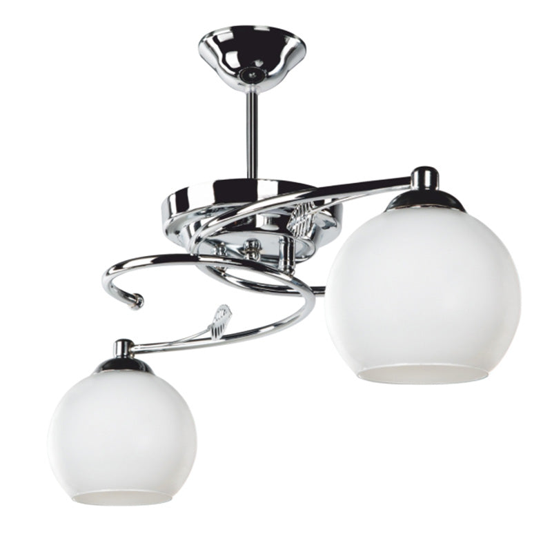 Lustra cu 2 lumini PWL-0966, alb-argintiu, D67x38 cm