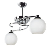 Lustra cu 2 lumini PWL-0966, alb-argintiu, D67x38 cm