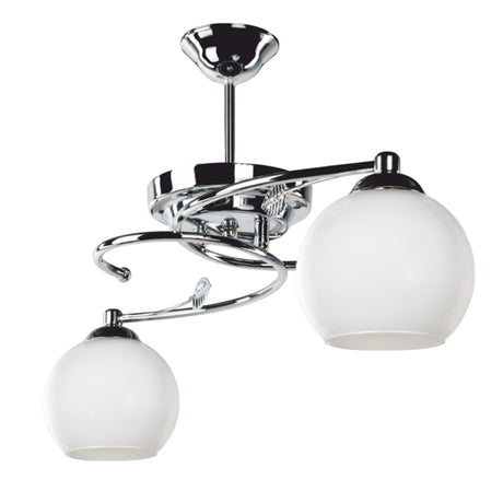 Lustra cu 2 lumini PWL-0966, alb-argintiu, D67x38 cm