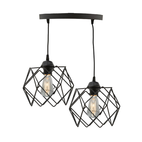 Lustra cu 2 lumini Zocie, Negru, 30x30x70 cm
