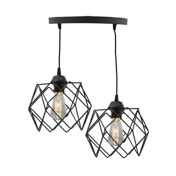 Lustra cu 2 lumini Zocie, Negru, 30x30x70 cm