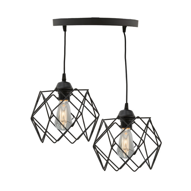 Lustra cu 2 lumini Zocie, Negru, 30x30x70 cm, imagine suplimentara