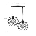 Lustra cu 2 lumini Zocie, Negru, 30x30x70 cm, detaliu produs