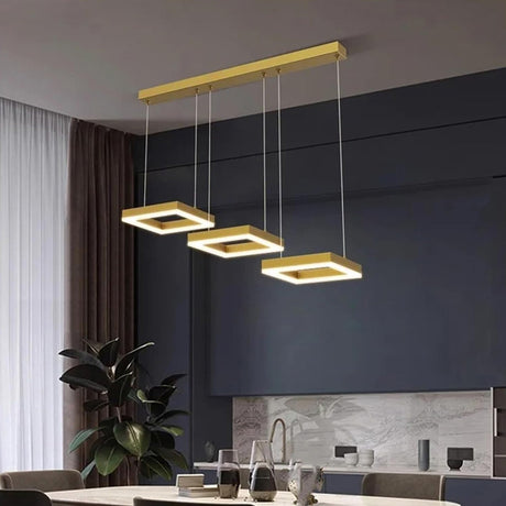 Lustra cu 3 becuri LED Benor, metal Aurit, Auriu, 70x20x15 cm